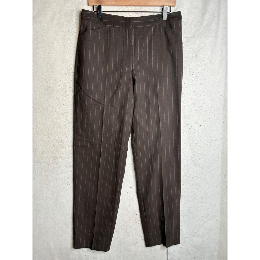 Cutter & Buck Brown Pinstripe Herringbone Dress Pants Womens 10 436960-68W
